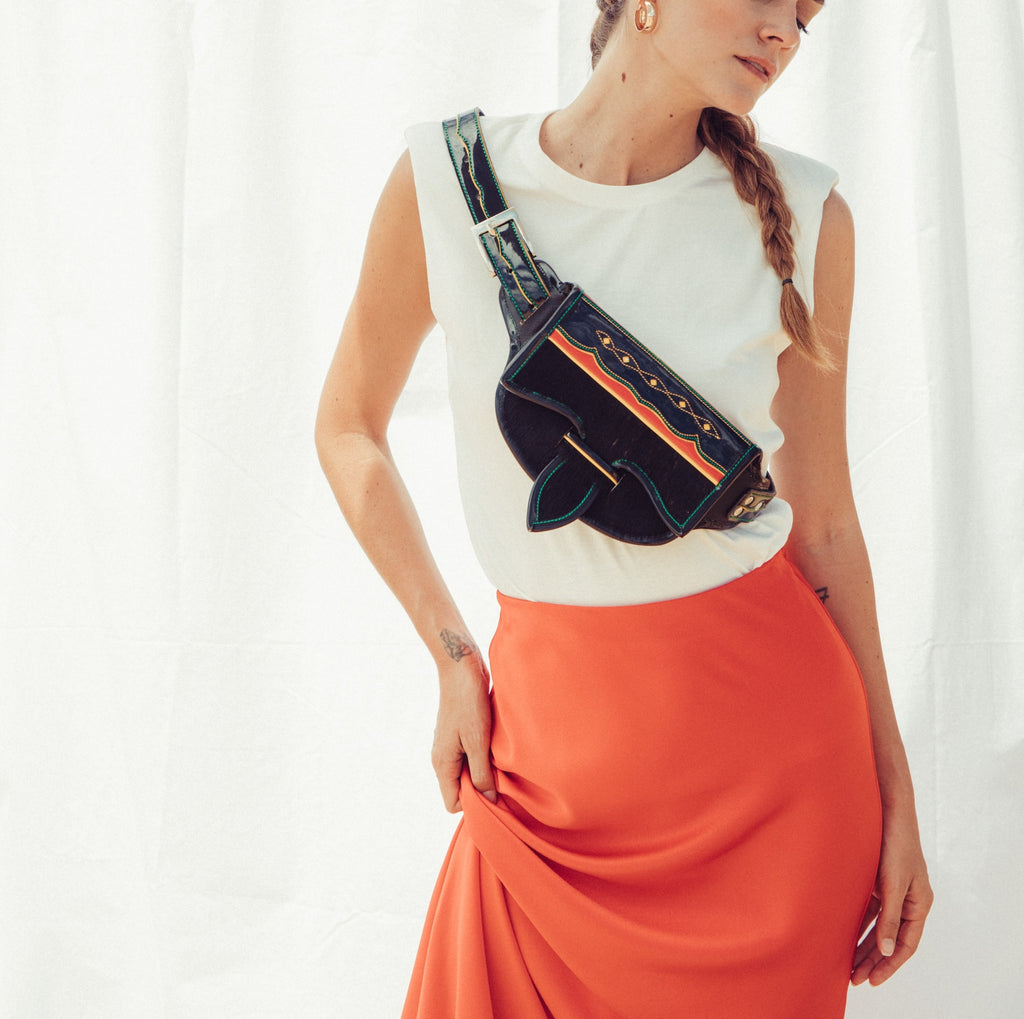 calf hair luxury  handmade handbag waist bag