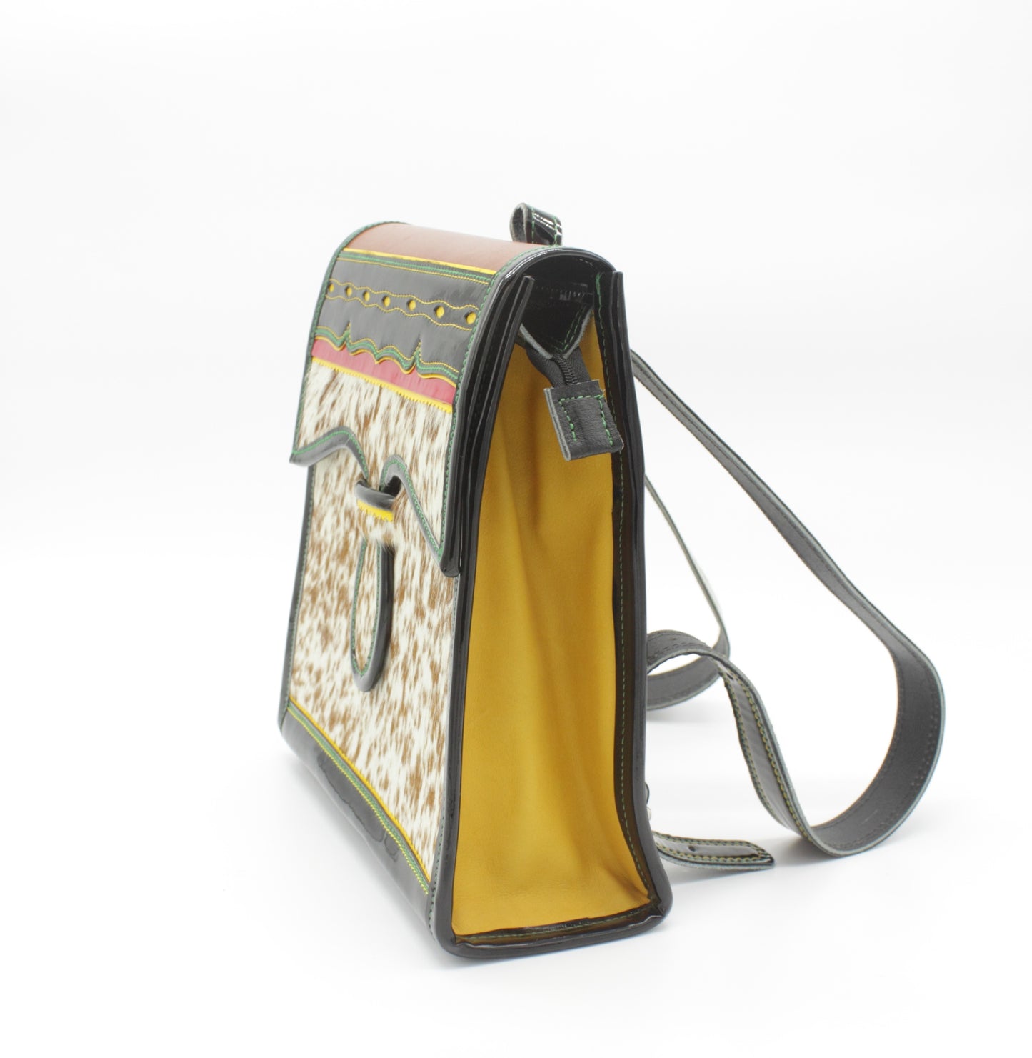 calf hair luxury handbag backpack side